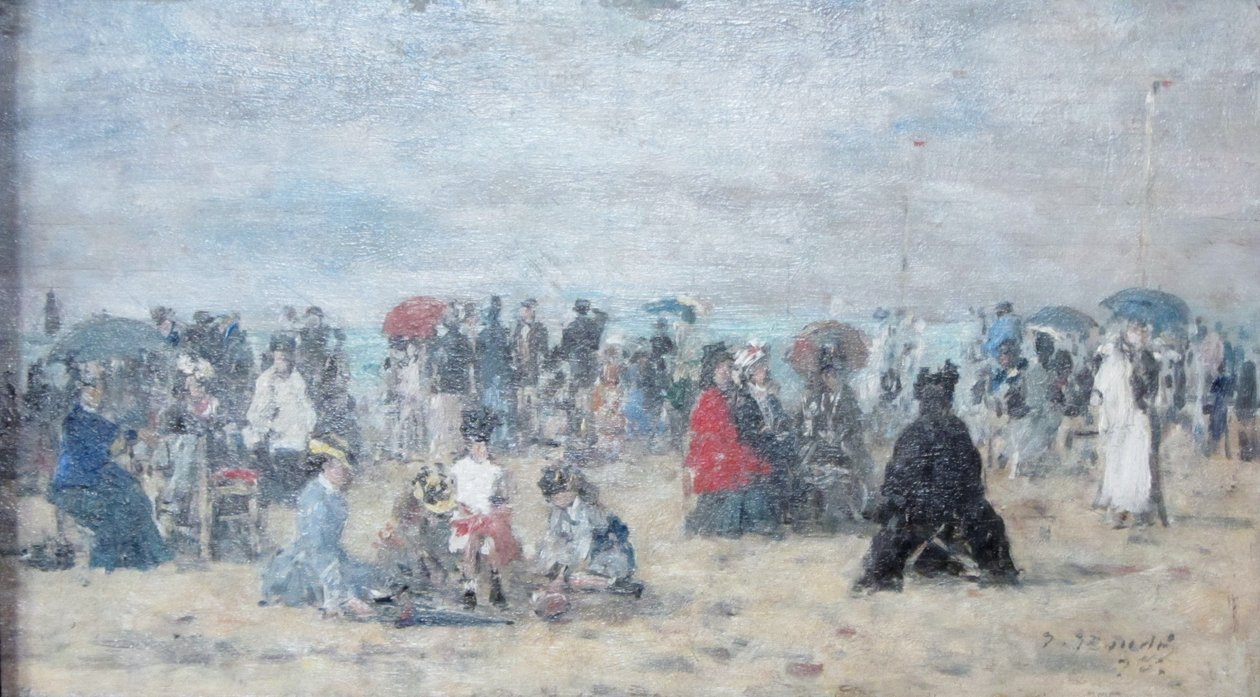 På strandpromenaden i Trouville av Eugene Louis Boudin