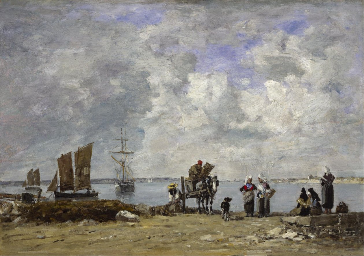 Fiskarhustrur vid havet av Eugene Louis Boudin