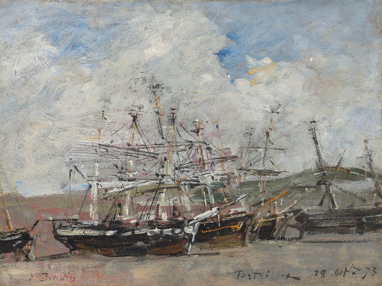 Portrieux. Hamnen vid lågvatten av Eugene Louis Boudin