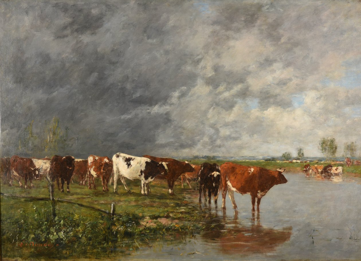 Drickande i flock av Eugene Louis Boudin