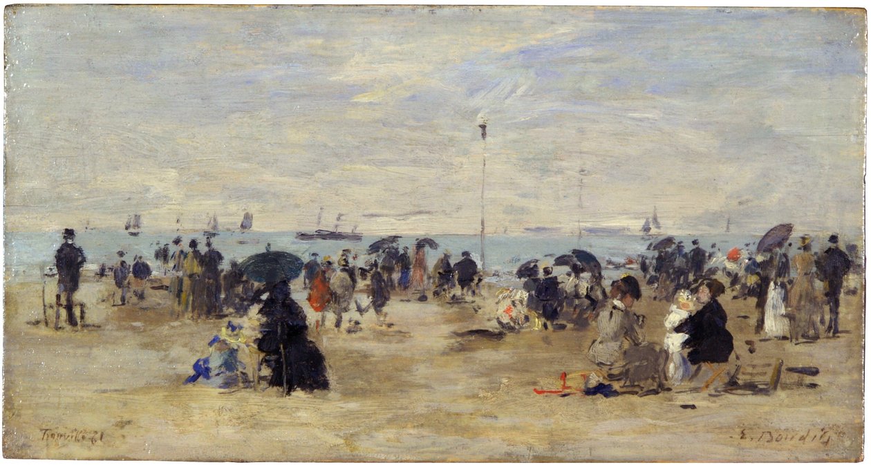 Trouville, Strandscen av Eugene Louis Boudin