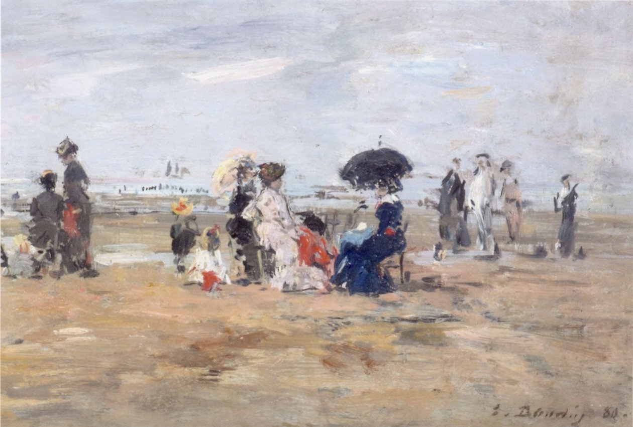 Trouville, Strandscen av Eugene Louis Boudin