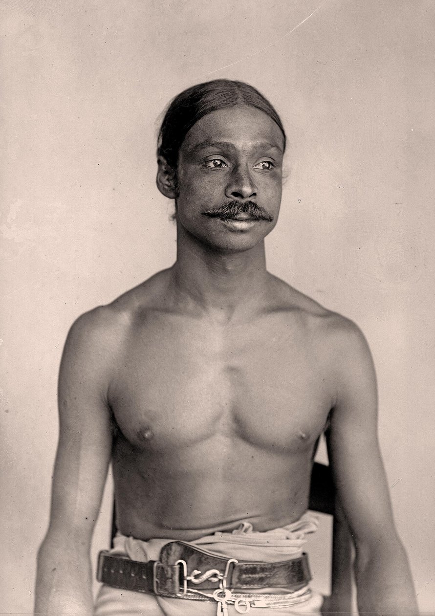 Porträtt av en lankesisk man, ca 1890 av Eugène Trutat