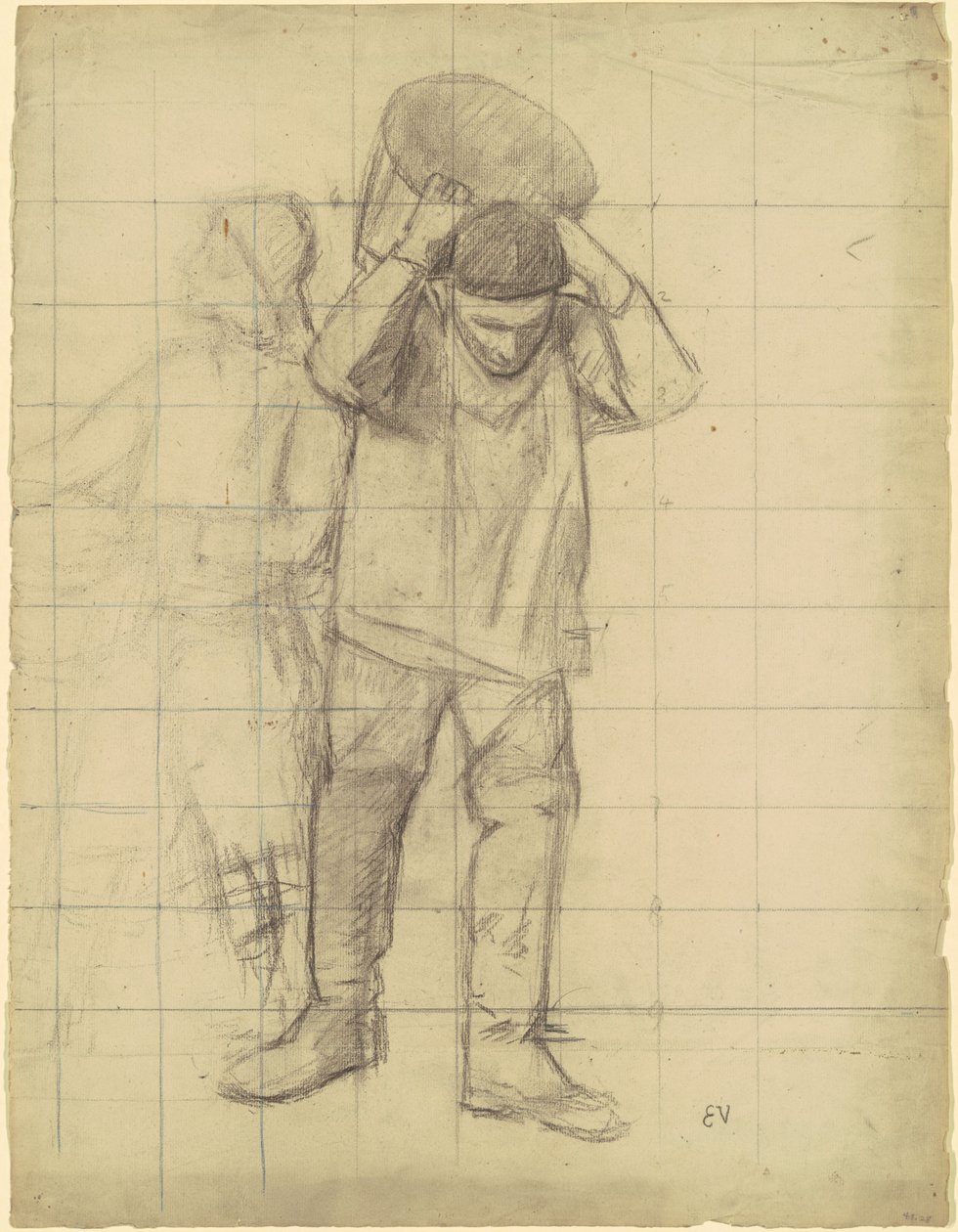 Studie för "Pêcheurs de la mer du Nord" (Studie för "Fishermen of the North Sea") av Eugène Vail