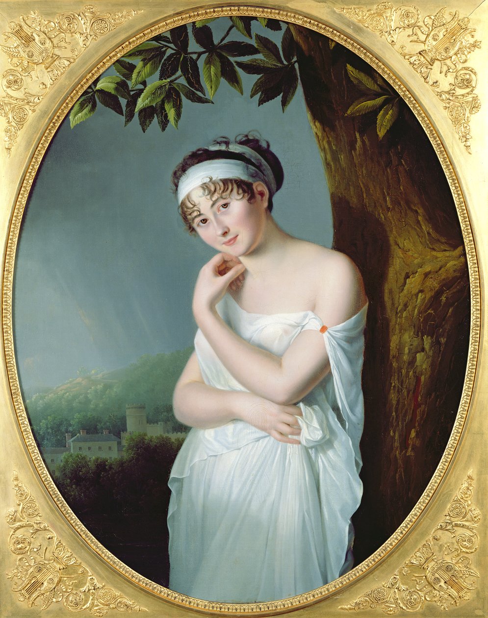 Porträtt av Madame Recamier (1777-1849), ca 1798-9 av Eulalie Morin