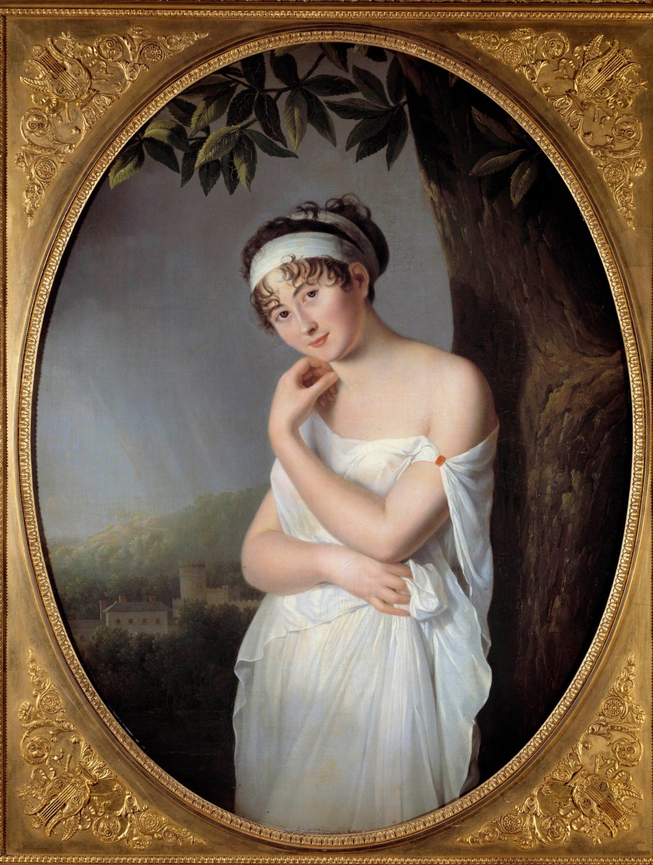 Porträtt av Madame Juliette Recamier (1777-1849), född Jeanne-Francoise Bernard Målning av Eulalie Morin (1765-1837) 1799. Dim. 1,15x0,87 m. av Eulalie Morin