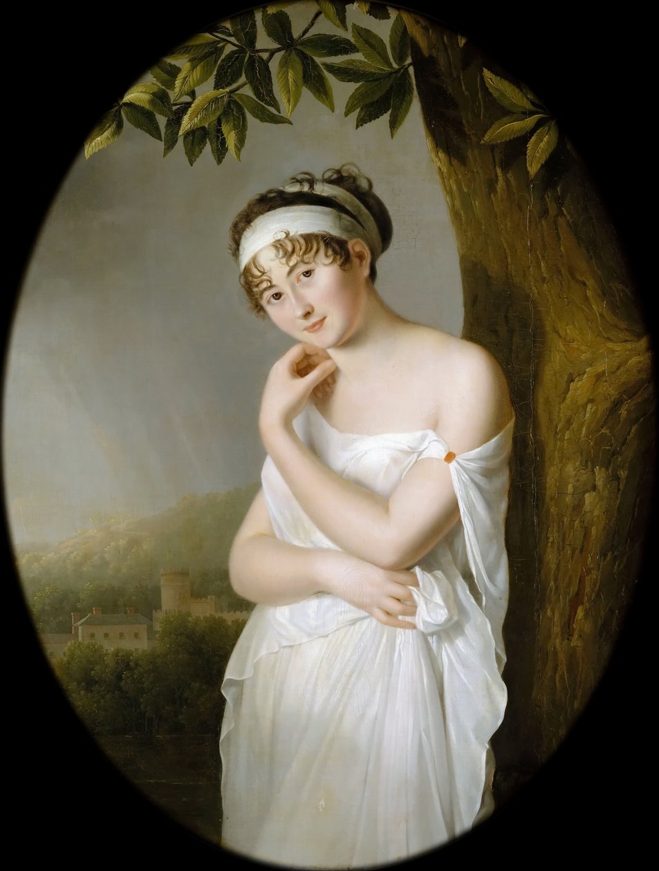 Porträtt av Madame Récamier, född Julie Bernard 1777-1849 av Eulalie Morin