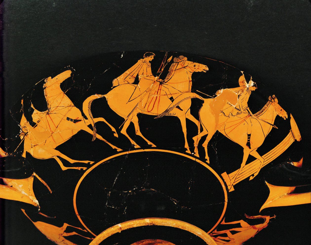 Ridningsscen. Rödfigurerad bägare från Vulci, samma som 10-03-03/63 och 65 ... av Euphronios