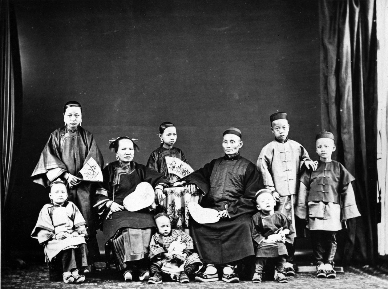Kinesisk familj, ca 1870-talet av European Photographer