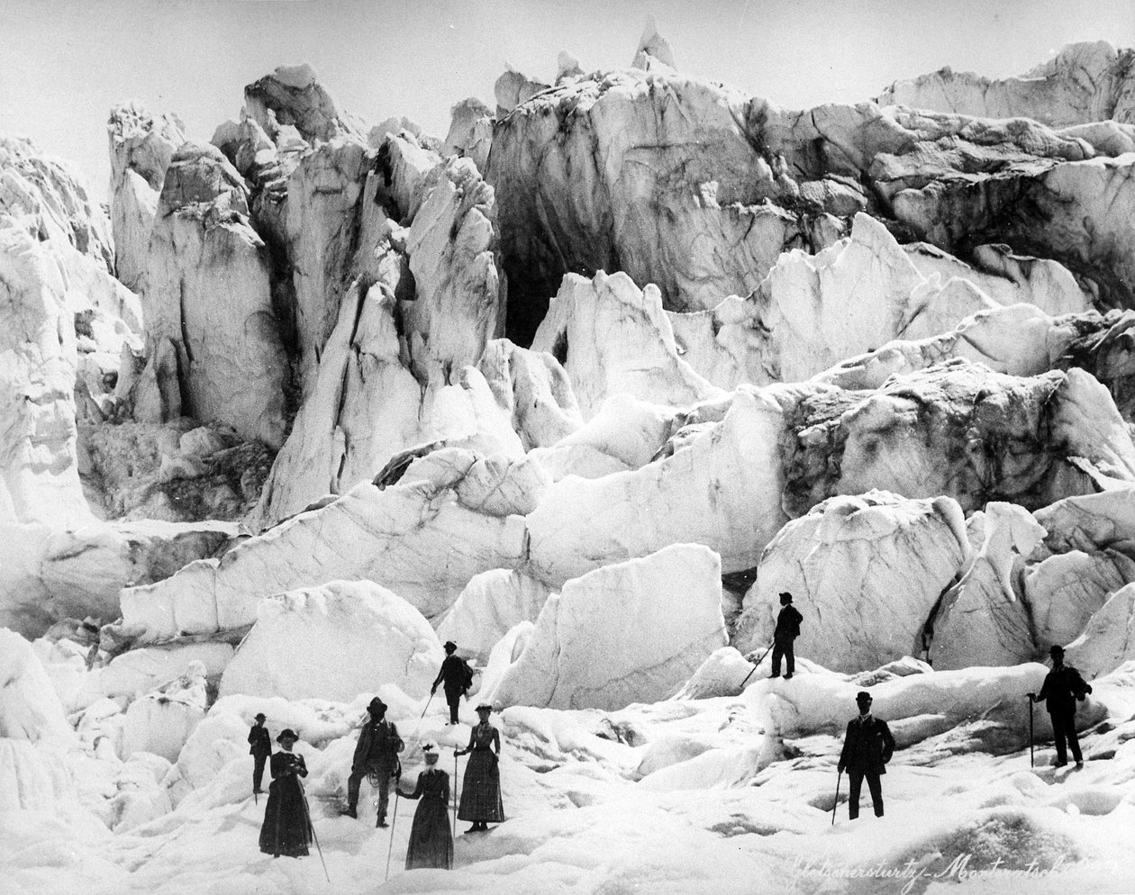 Klättrare på Morteratschglaciären, sent C19:e av European Photographer