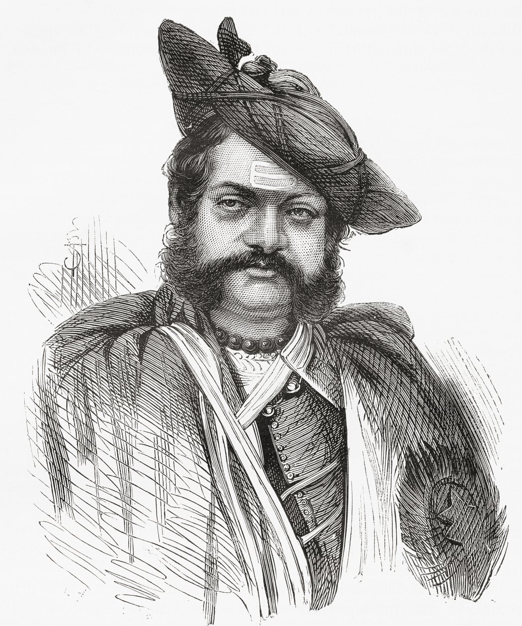 Jayajirao Scindia, Maharajah av Gwalior, illustration från 