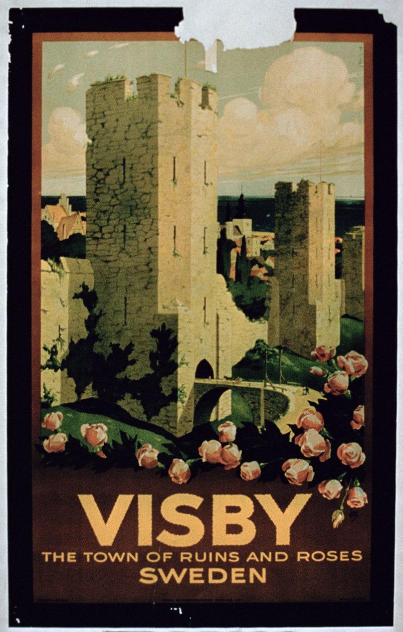Affisch som reklamerar staden Visby, Sverige av European School