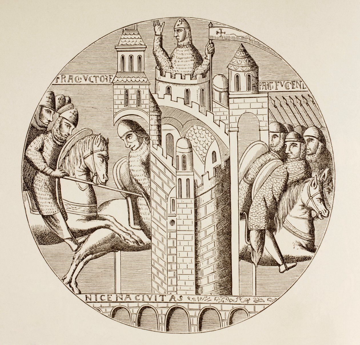 Korsfararnas intagande av Nicaea, Turkiet, 1097, ca 1880 av European School