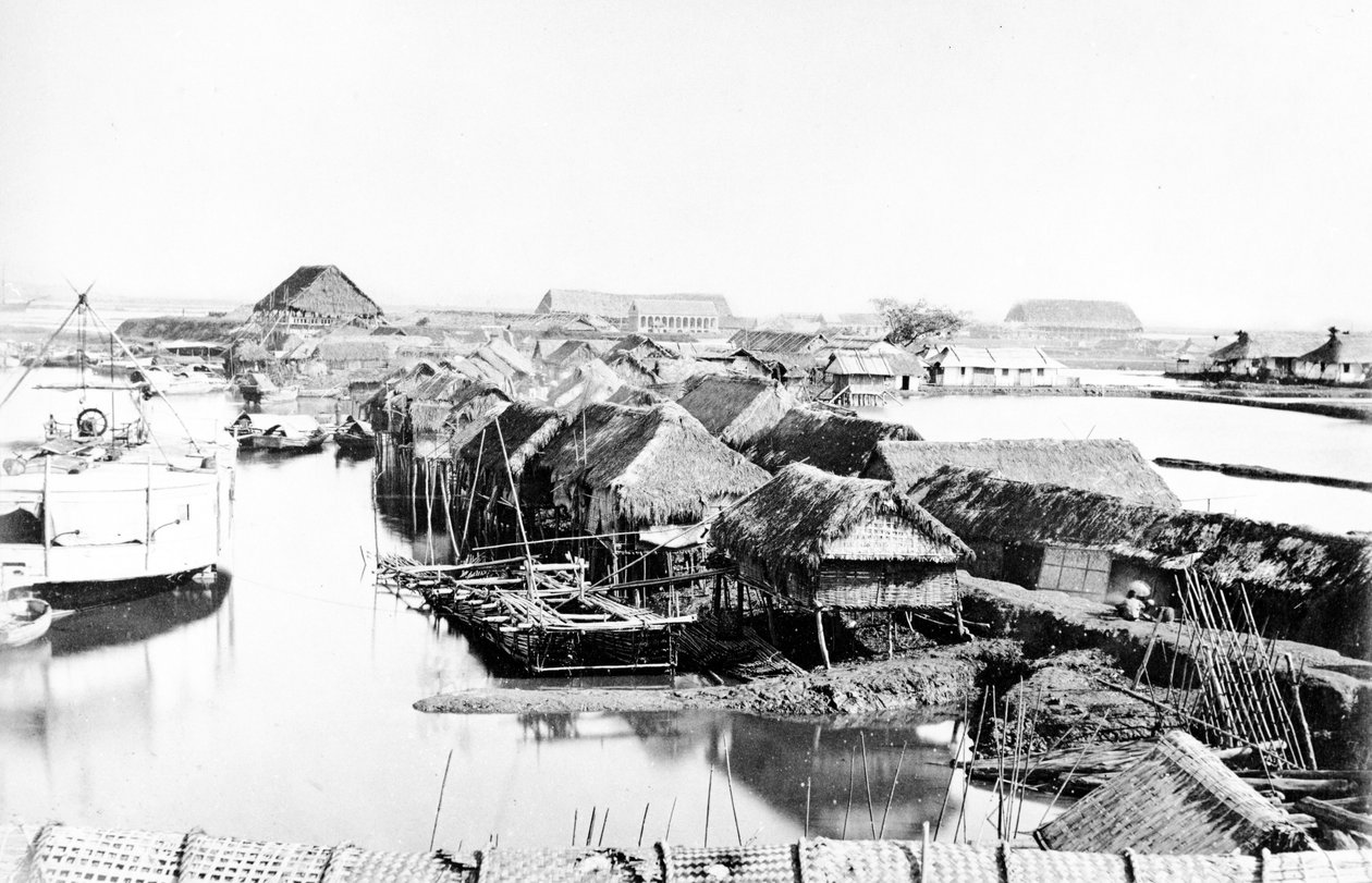Native Houses, Saigon, ca 1870-talet av European Photographer