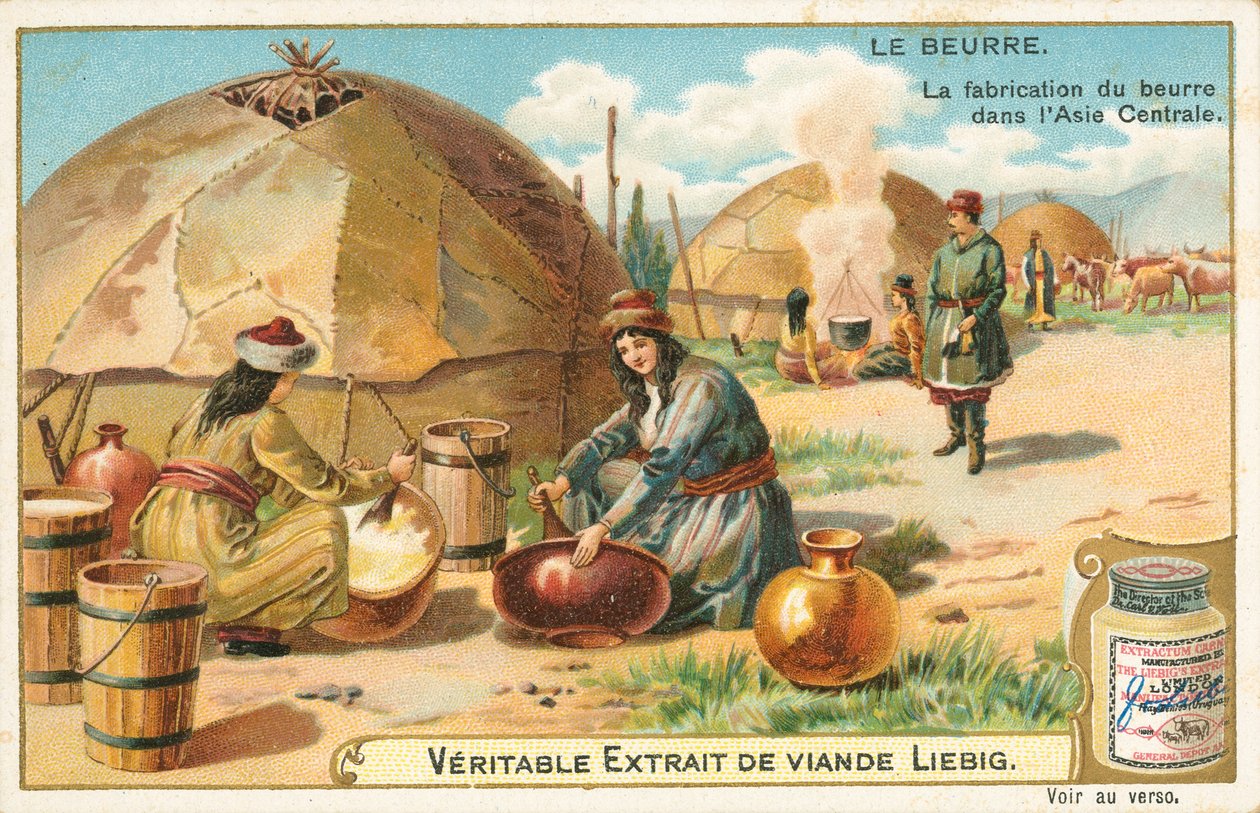 Smör, Liebig-kort, början av 1900-talet (chromo) av European School