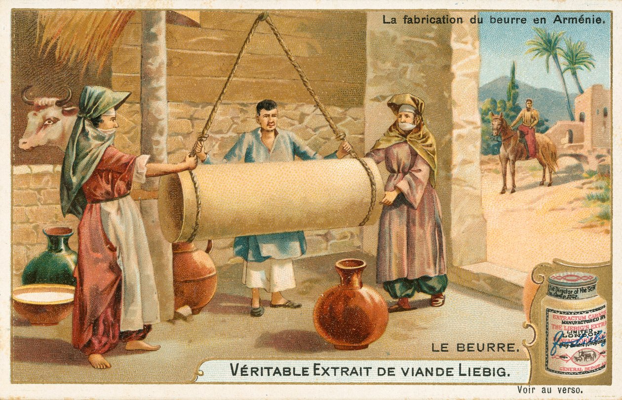 Smör, Liebig-kort, början av 1900-talet (chromo) av European School