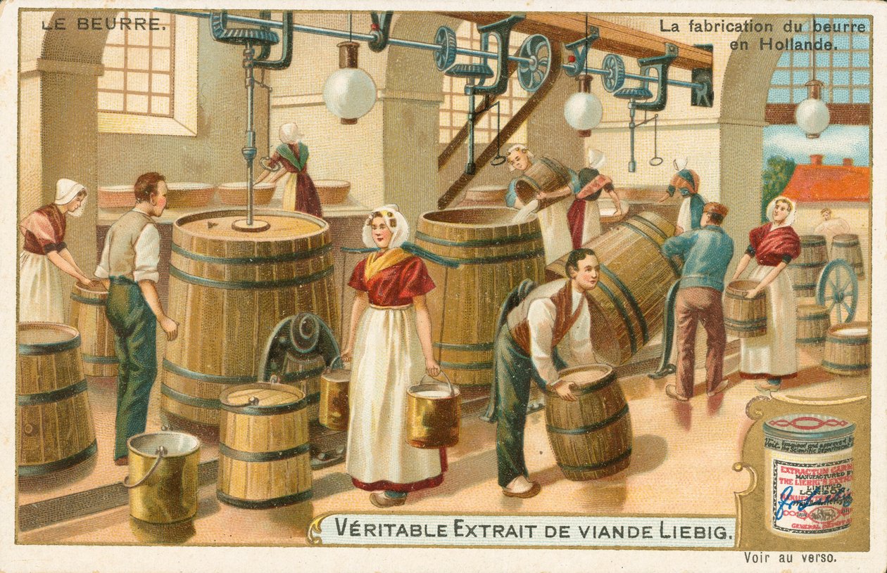 Smör, Liebig-kort, början av 1900-talet (chromo) av European School