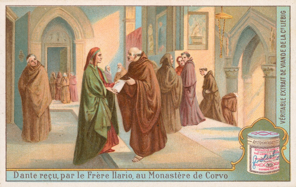 Dante, Liebig-kort, början av 1900-talet (chromo) av European School