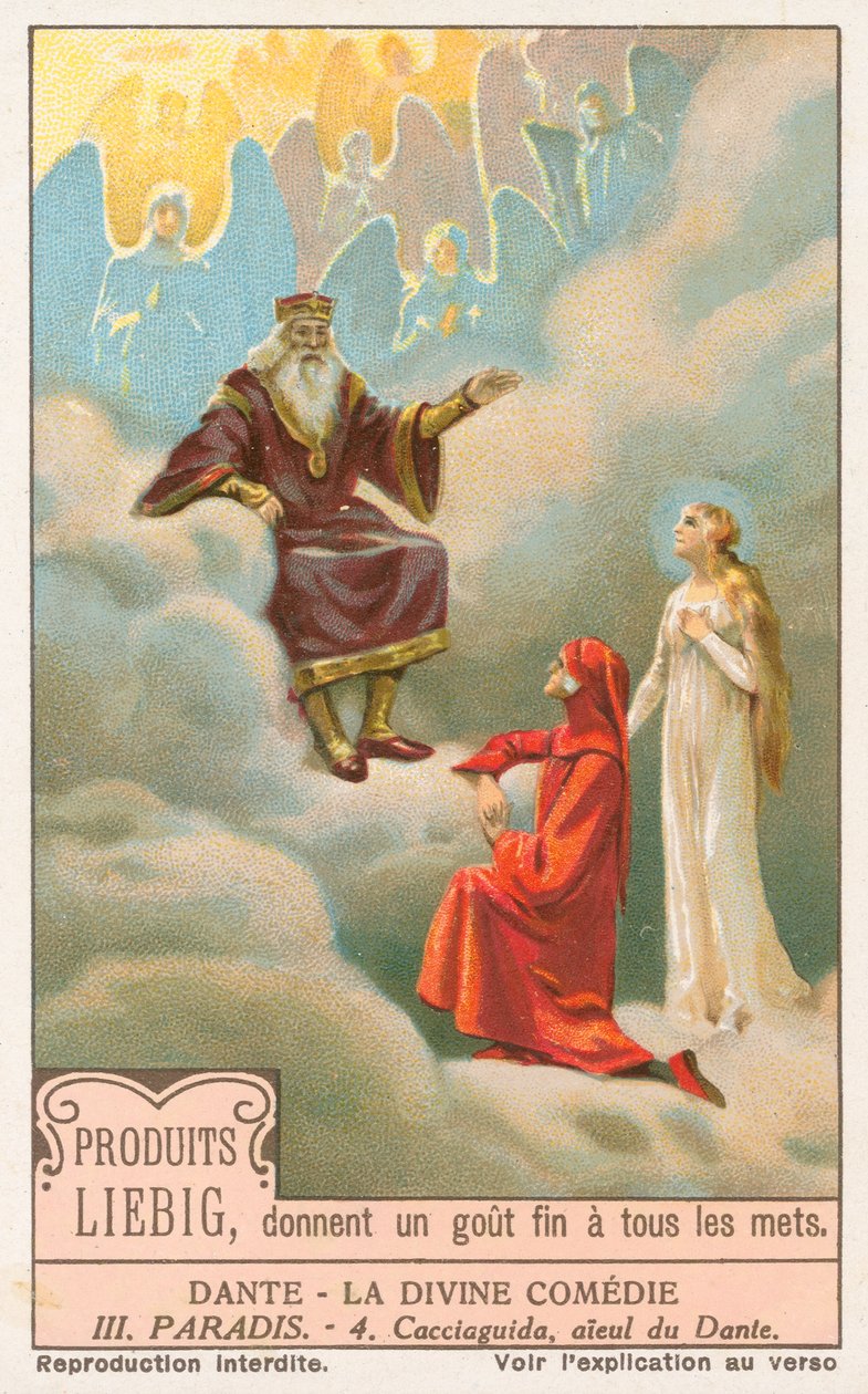 Dante, Den gudomliga komedin, Liebigkort, tidigt 1900-tal (chromo) av European School