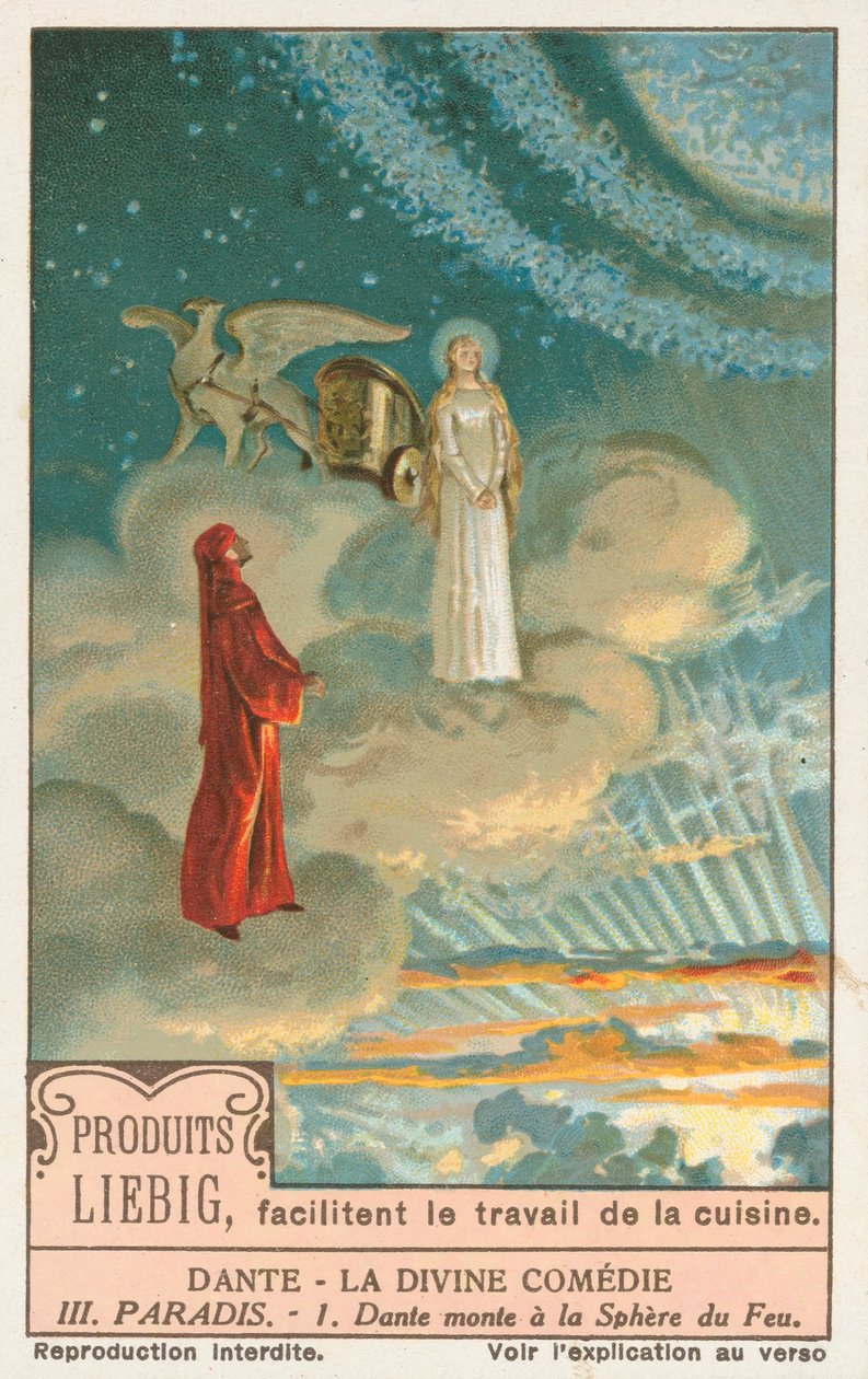 Dante, Den gudomliga komedin, Liebigkort, tidigt 1900-tal (chromo) av European School