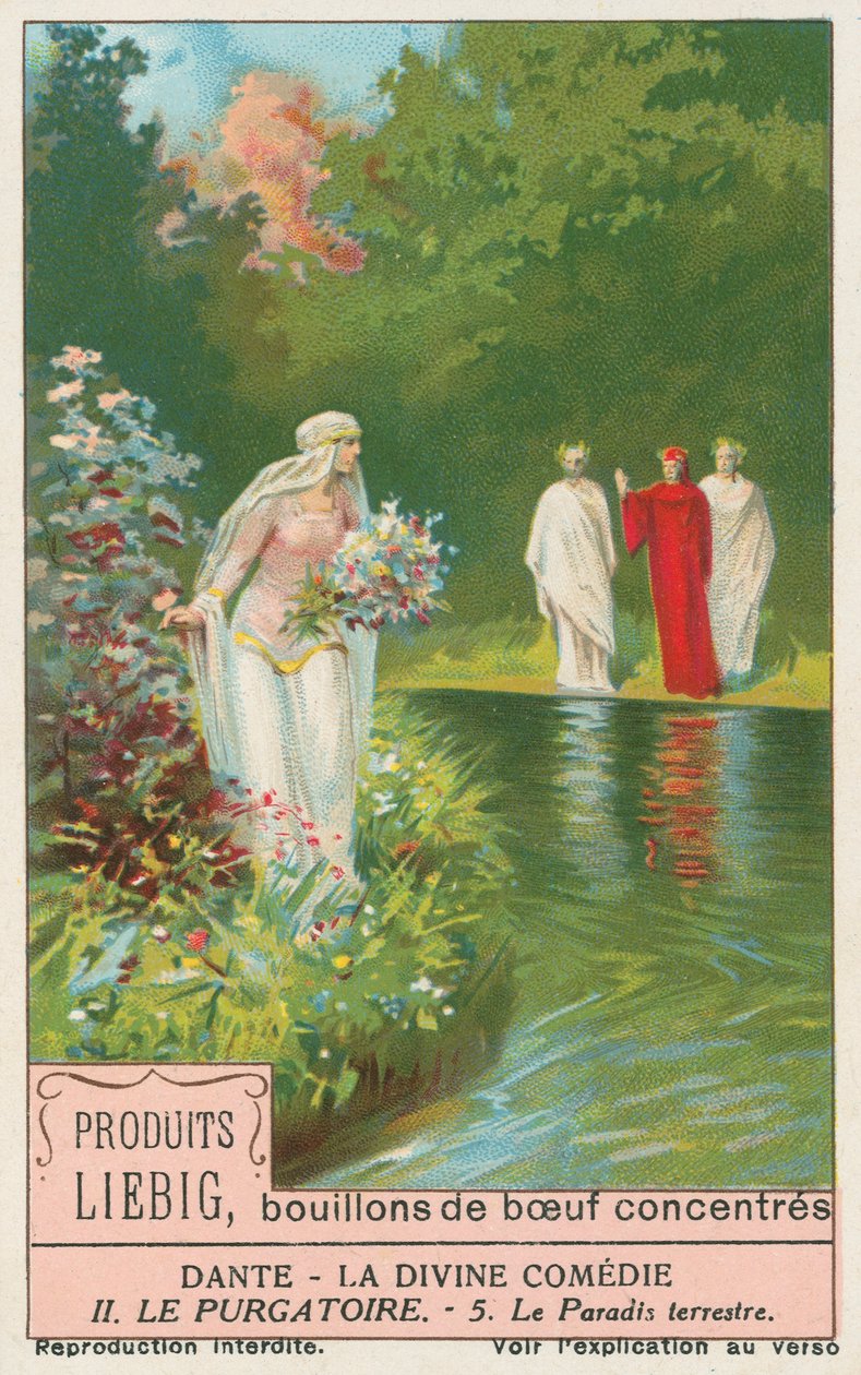 Dante, Den gudomliga komedin, Liebigkort, tidigt 1900-tal (chromo) av European School