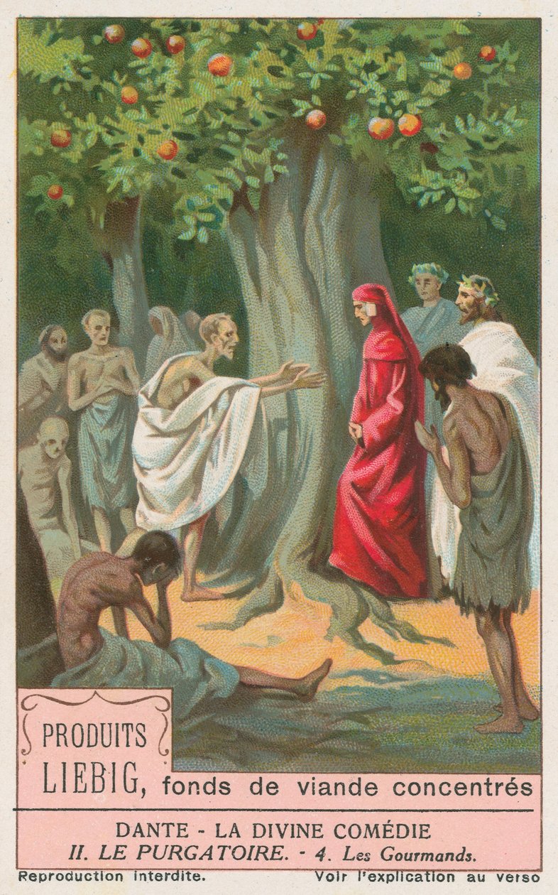 Dante, Den gudomliga komedin, Liebigkort, tidigt 1900-tal (chromo) av European School