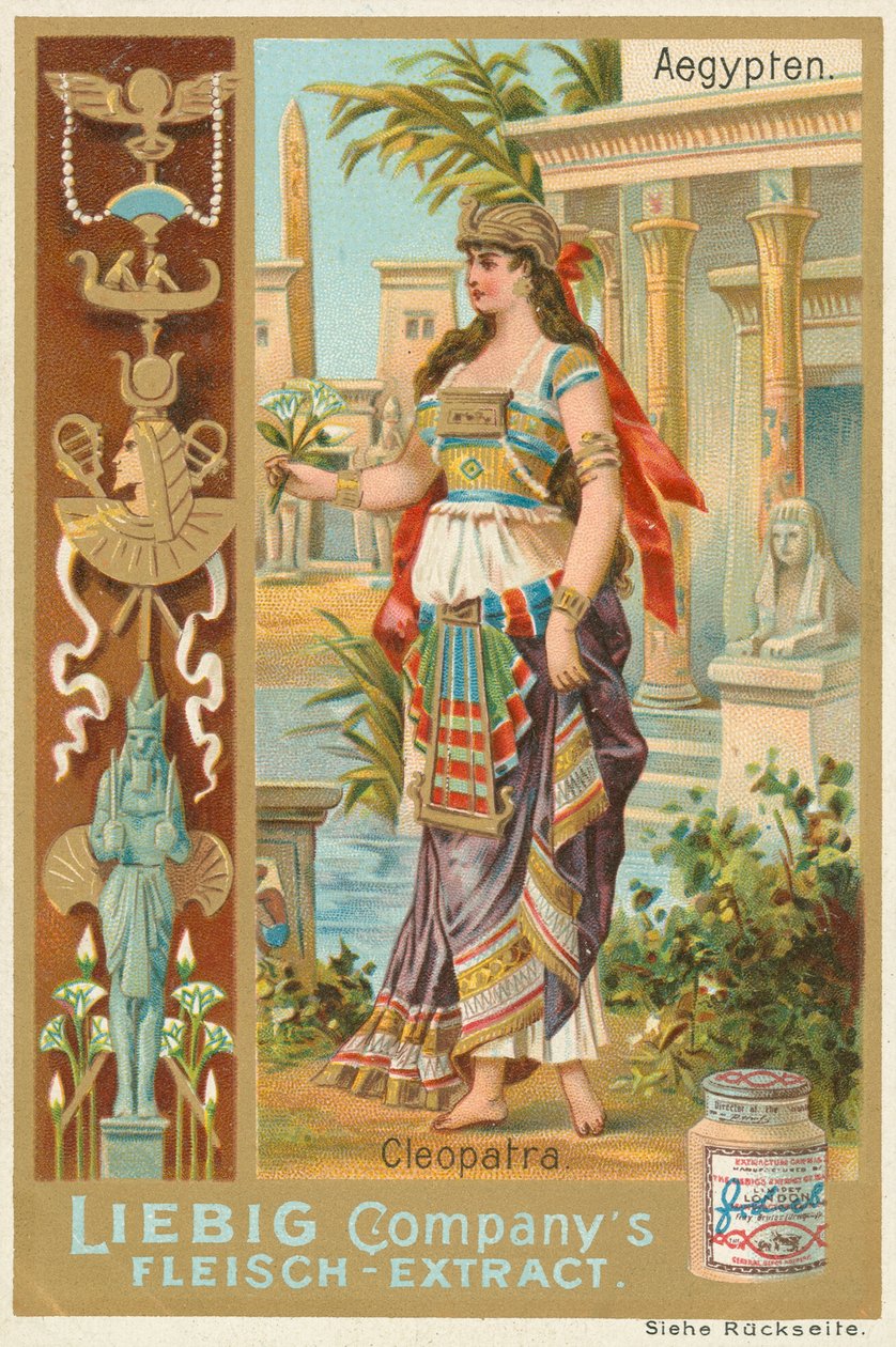 Egypten, Kleopatra, Liebigkort, tidigt 1900-tal (chromo) av European School