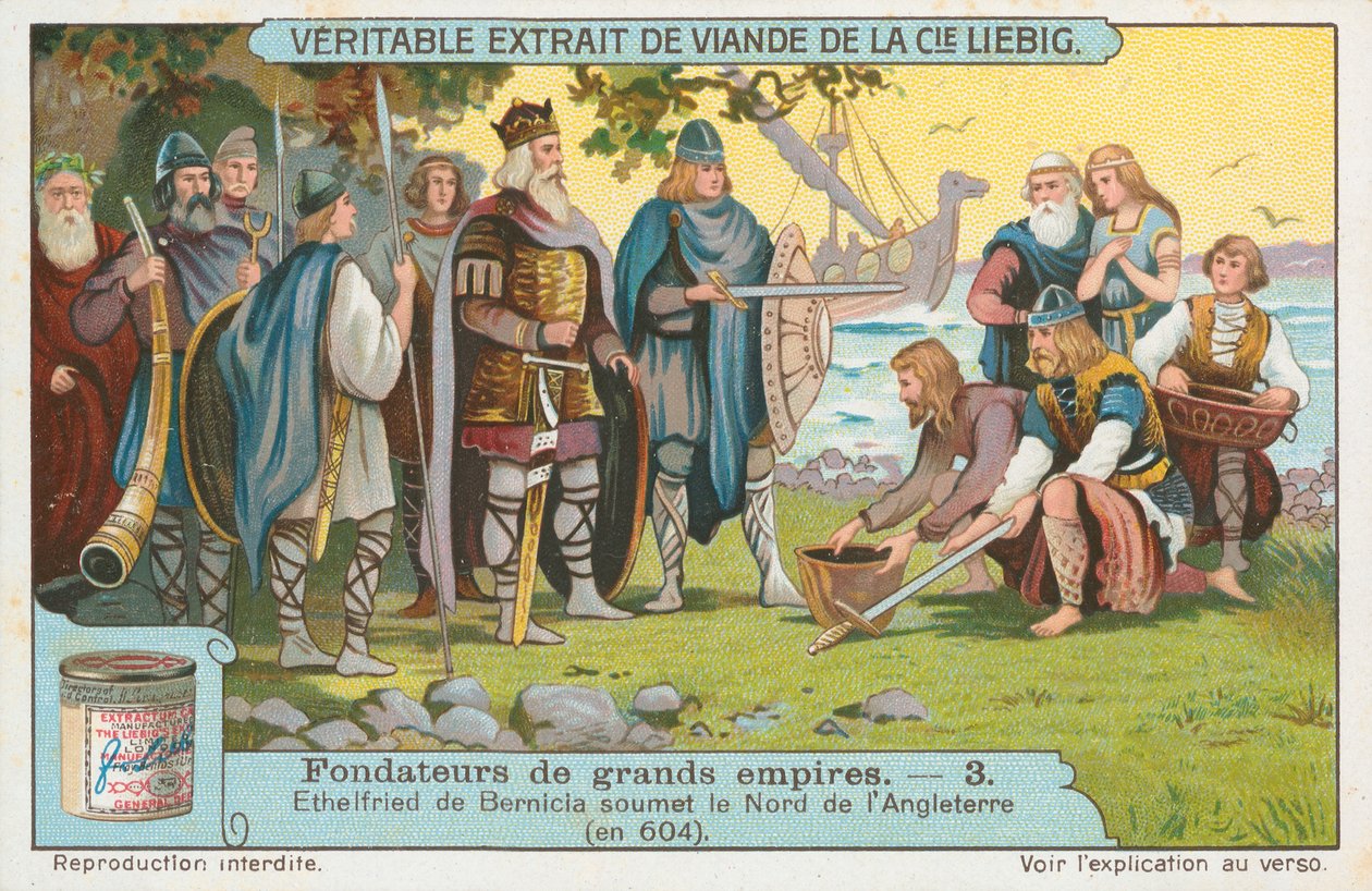 Ethelfried de Bernicia, Liebig-kort, början av 1900-talet (chromo) av European School