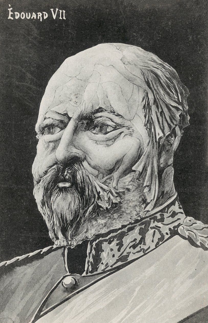 Fantasiporträtt av kung Edward VII (litografi) av European School