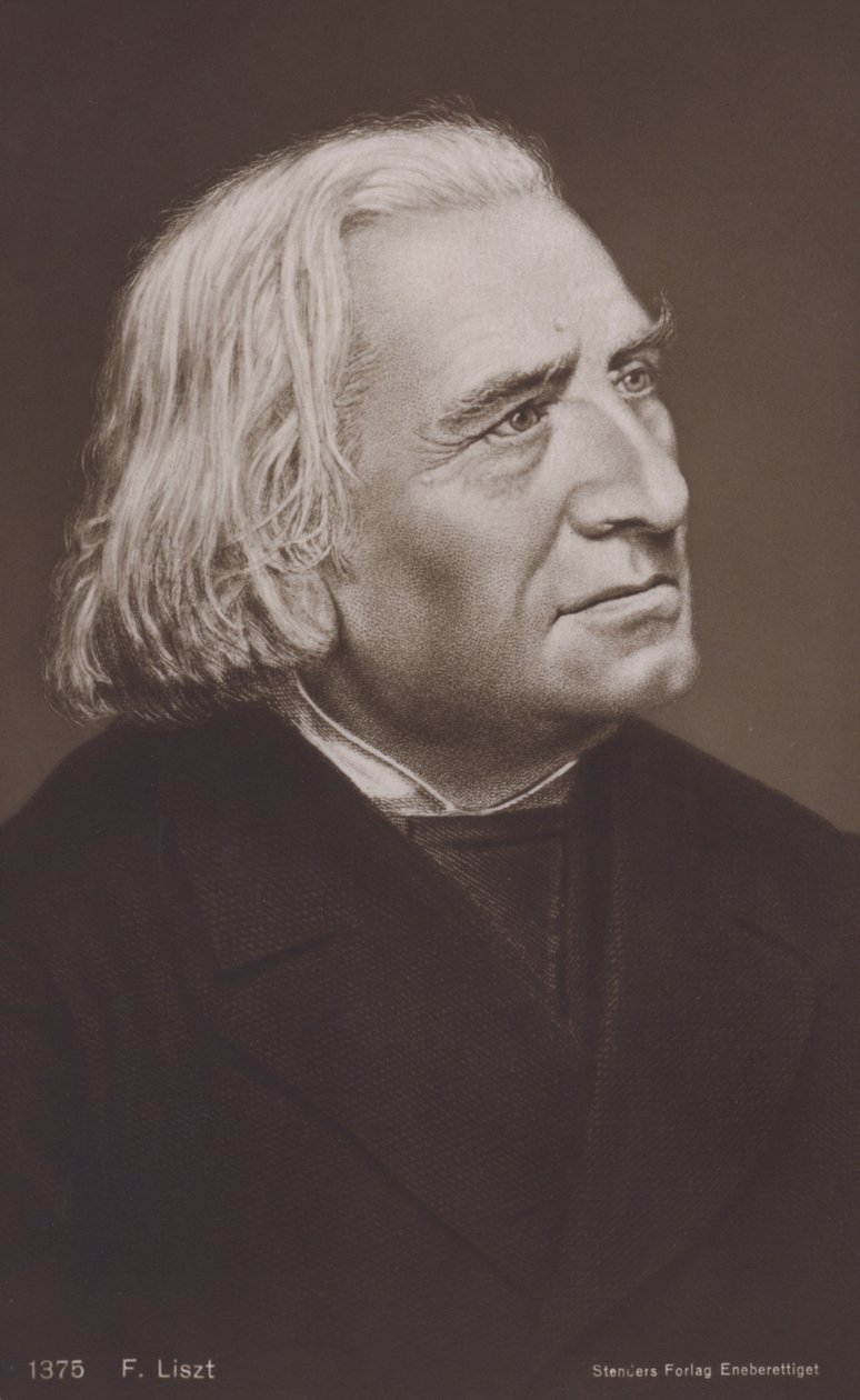 Franz Liszt, ungersk kompositör (litografi) av European School