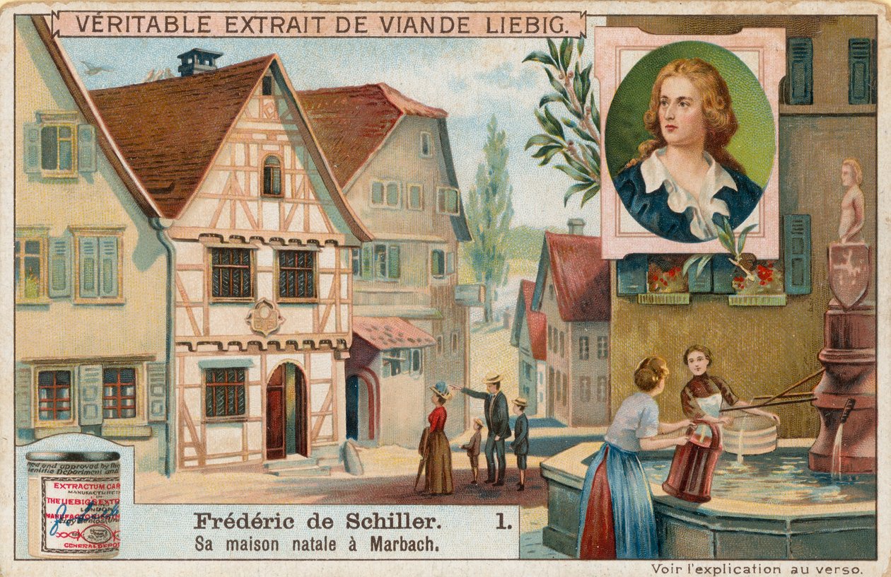 Friedrich Schiller, Liebig-kort, början av 1900-talet (chromo) av European School