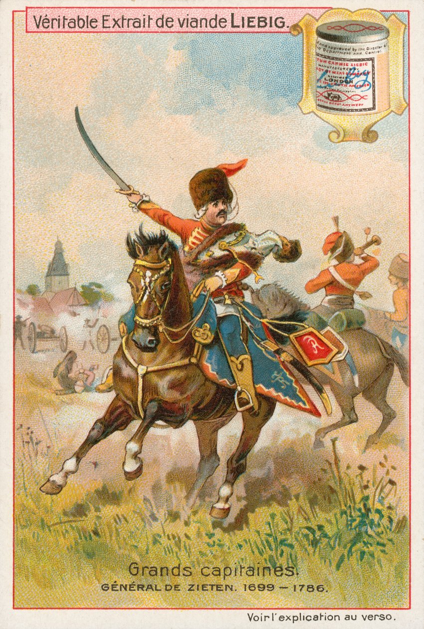 General de Zieten, Liebig-kort, början av 1900-talet (chromo) av European School