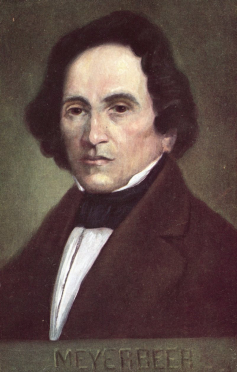 Giacomo Meyerbeer, tysk kompositör (färglitografi) av European School
