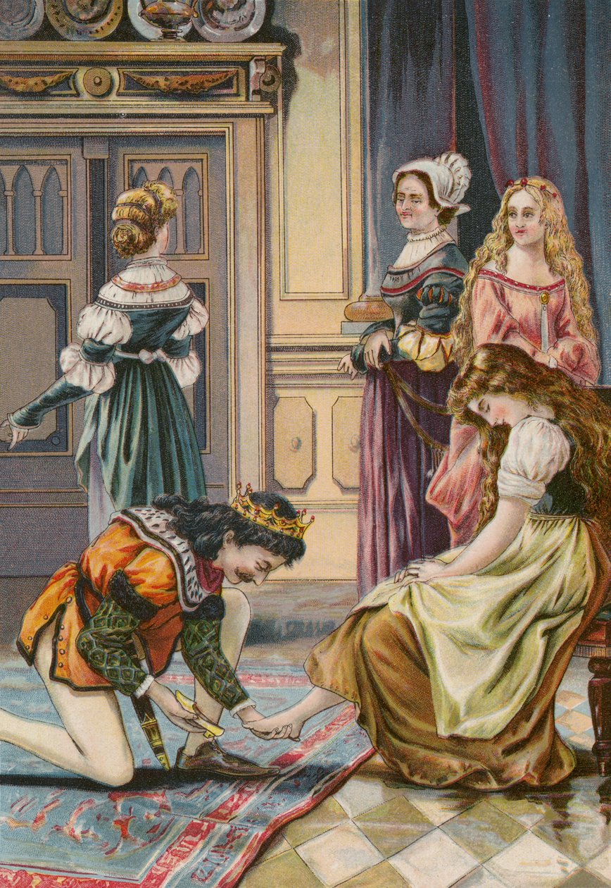 Grimms sagor: Askungen (chromolitho) av European School