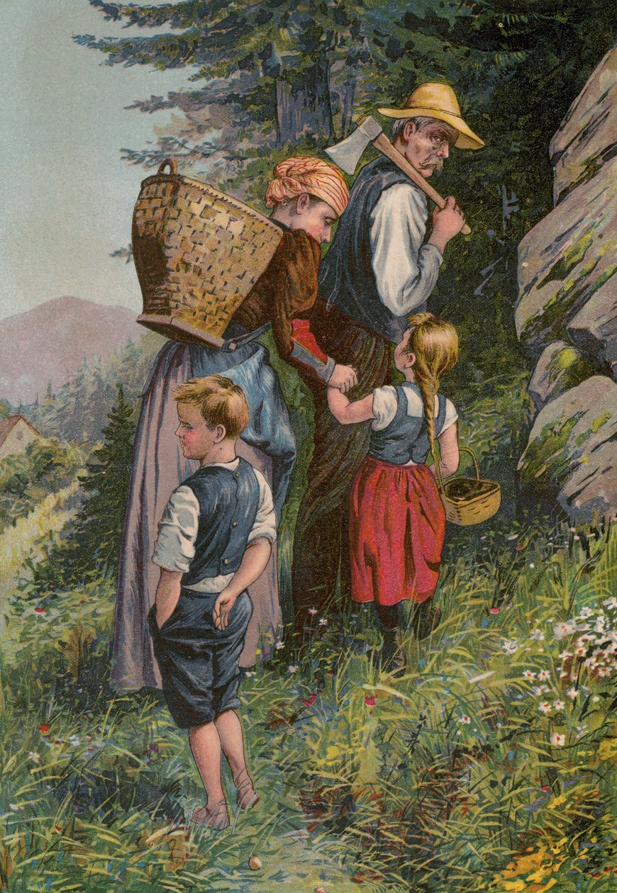 Grimms sagor: Hans och Greta (chromolitho) av European School