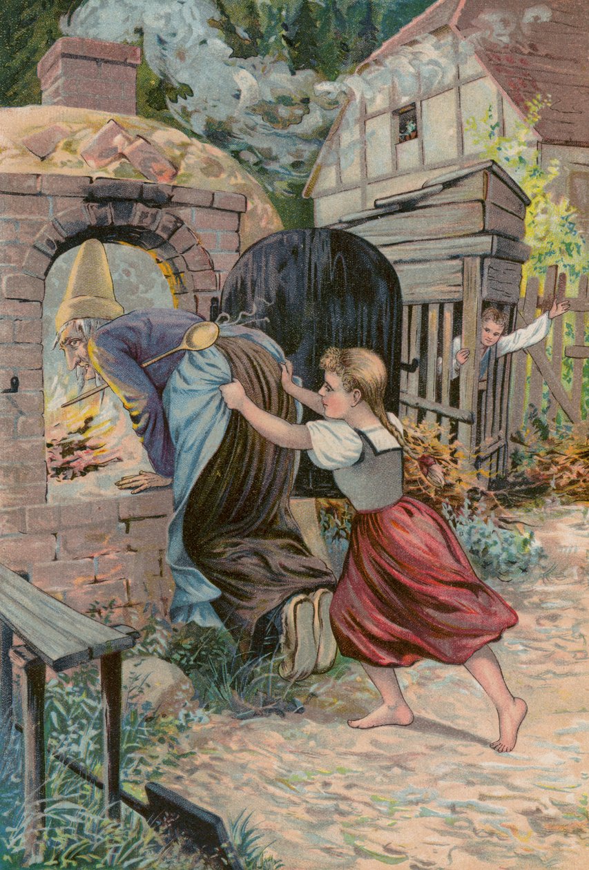Grimms sagor: Hans och Greta (chromolitho) av European School