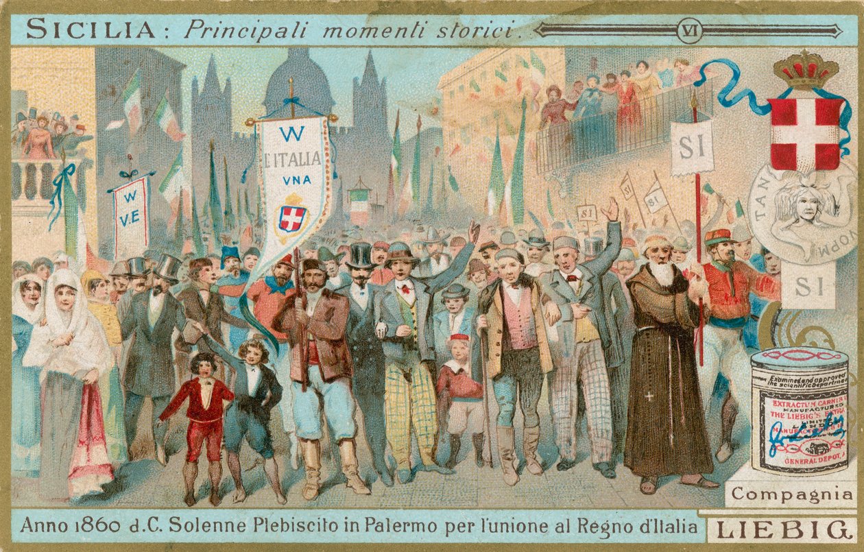 Siciliens historia, Liebig-kort, början av 1900-talet (chromo) av European School