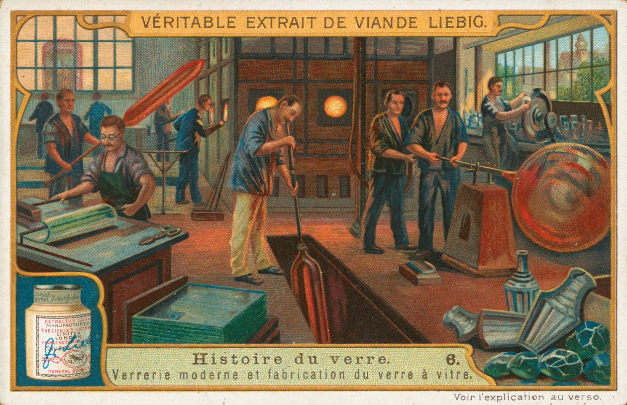 Glasets historia, Liebig-kort, början av 1900-talet (chromo) av European School