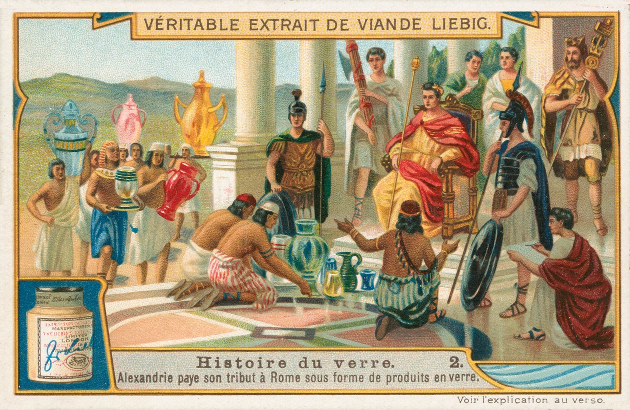 Glasets historia, Liebig-kort, början av 1900-talet (chromo) av European School