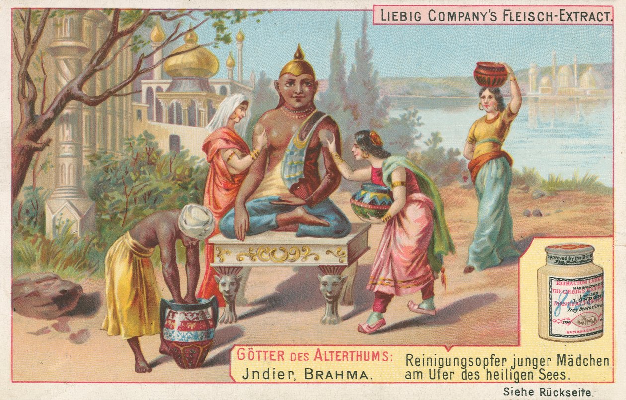 Indien, Brahma, Liebigkort, början av 1900-talet (chromo) av European School