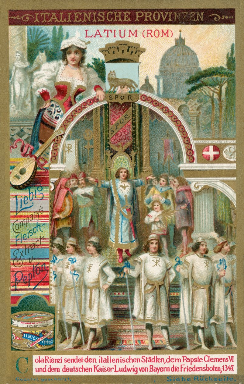 Italienska provinser, Liebig-kort, början av 1900-talet (chromo) av European School