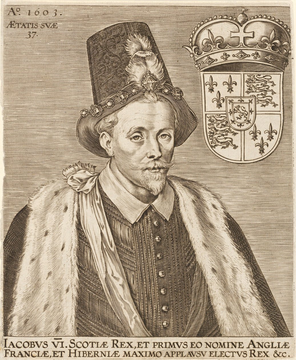 James VI av Skottland och James I av England, pub. 1603. av European School
