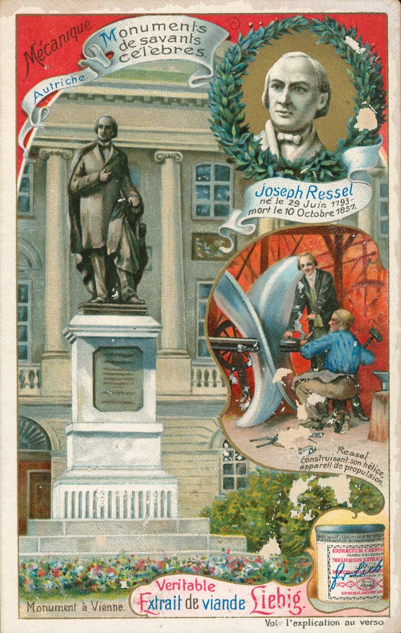 Joseph Ressel, Liebig-kort, början av 1900-talet (chromo) av European School