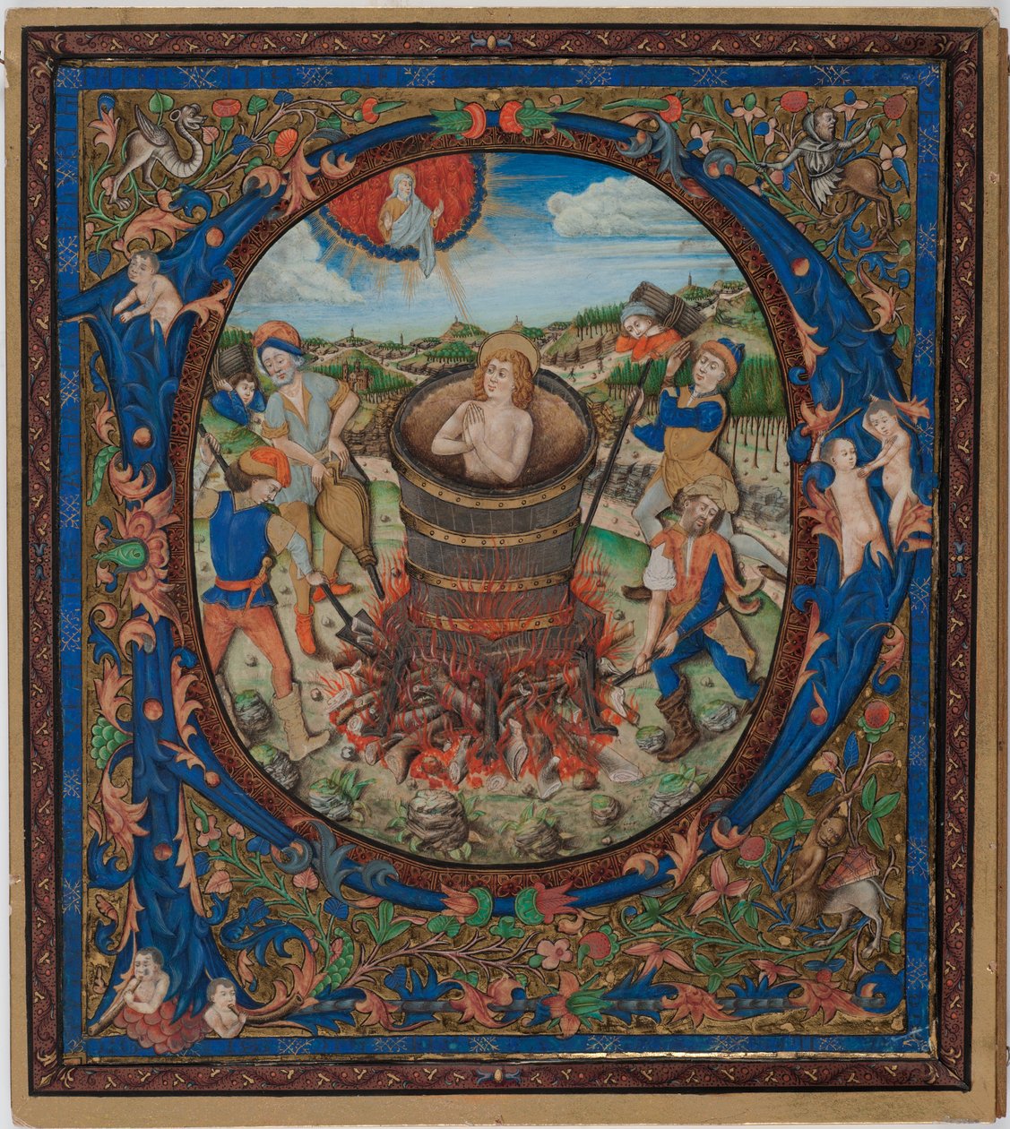 Johannes evangelistens martyrskap (tempera på veläng limmad på papp) av European School