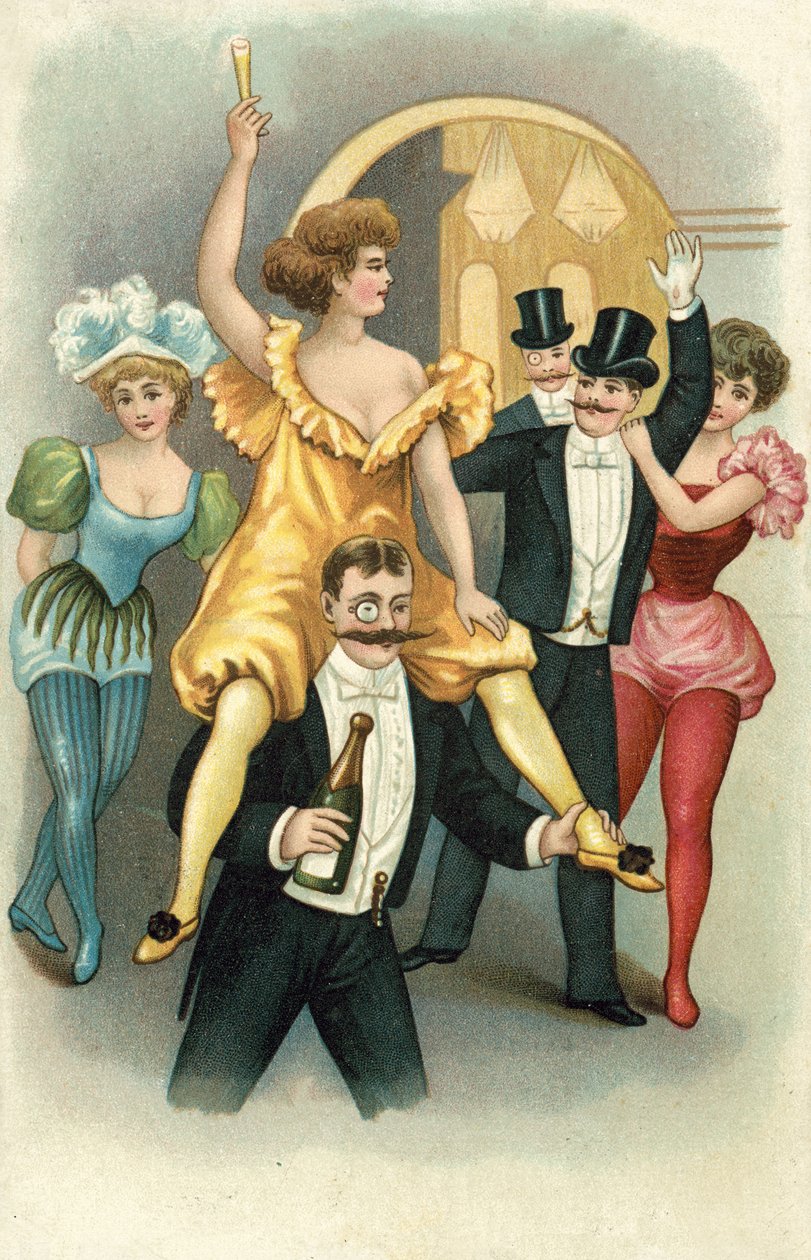 Partying (färglitografi) av European School