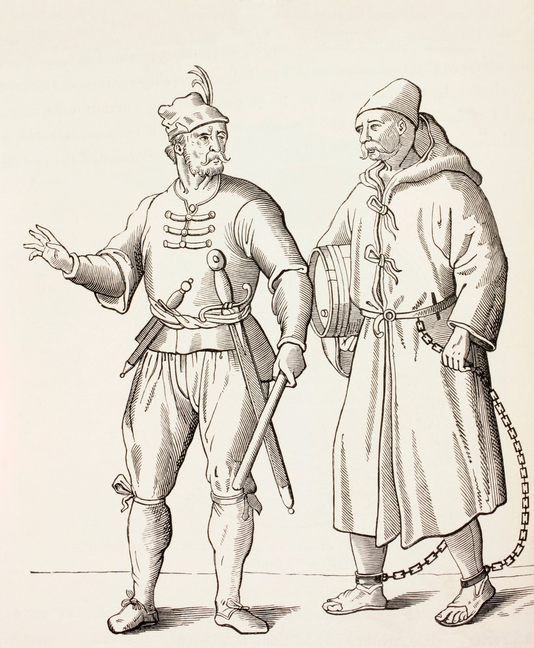 Galärsoldat från sextonde århundradet med en galärslav, c.1880 av European School