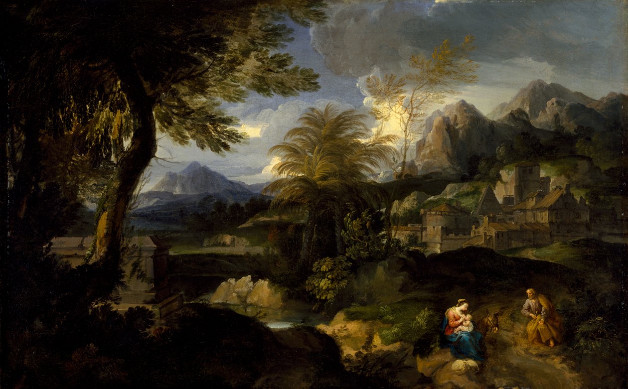 Vilan på flykten till Egypten, 1670-1700 av European School