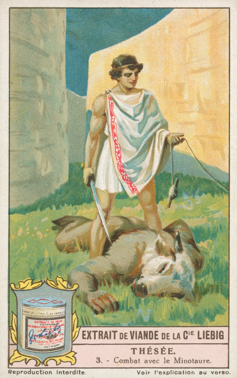 Theseus, Liebigkort, början av 1900-talet (chromo) av European School