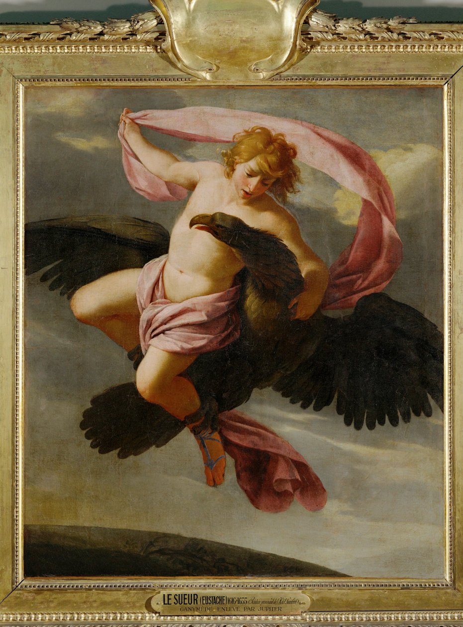 Kidnappningen av Ganymedes... av Eustache (studio of) Le Sueur