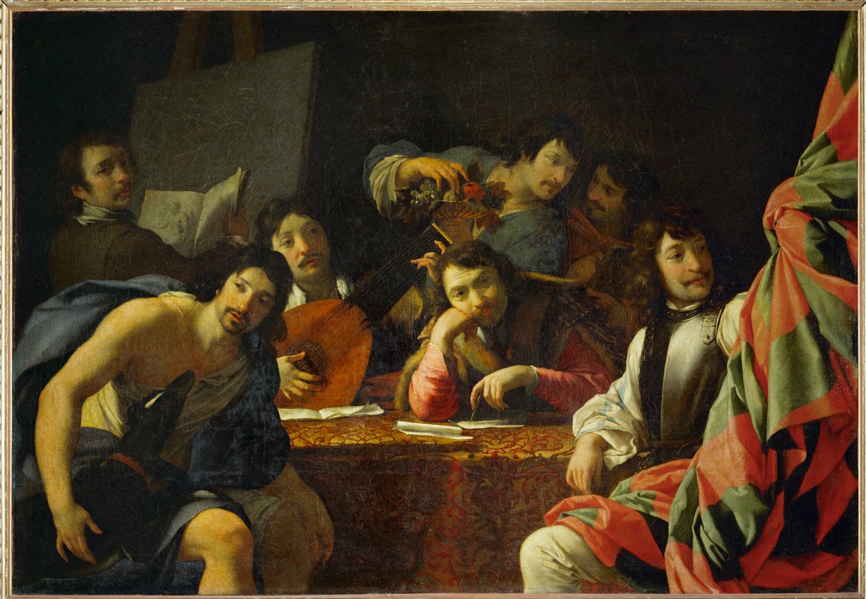 Försiktighet ger fred och överflöd ... av Eustache (studio of) Le Sueur